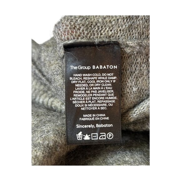 Babaton The Group Aritzia Thurlow Alpaca/Wool Blend Crew Neck Sweater in Grey - Picture 6 of 7